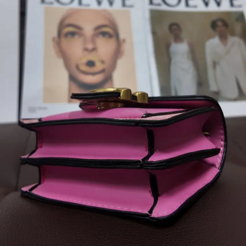 2026 New Fashion Women's Crossbody Bag, Stylish Printed Shoulder Purse with Accordion Wallet Design, Multi-Compartment Coin Purse, Lightweight Ladies Handbag for Daily Shopping, Travel and Casual Outings - Color: Pink