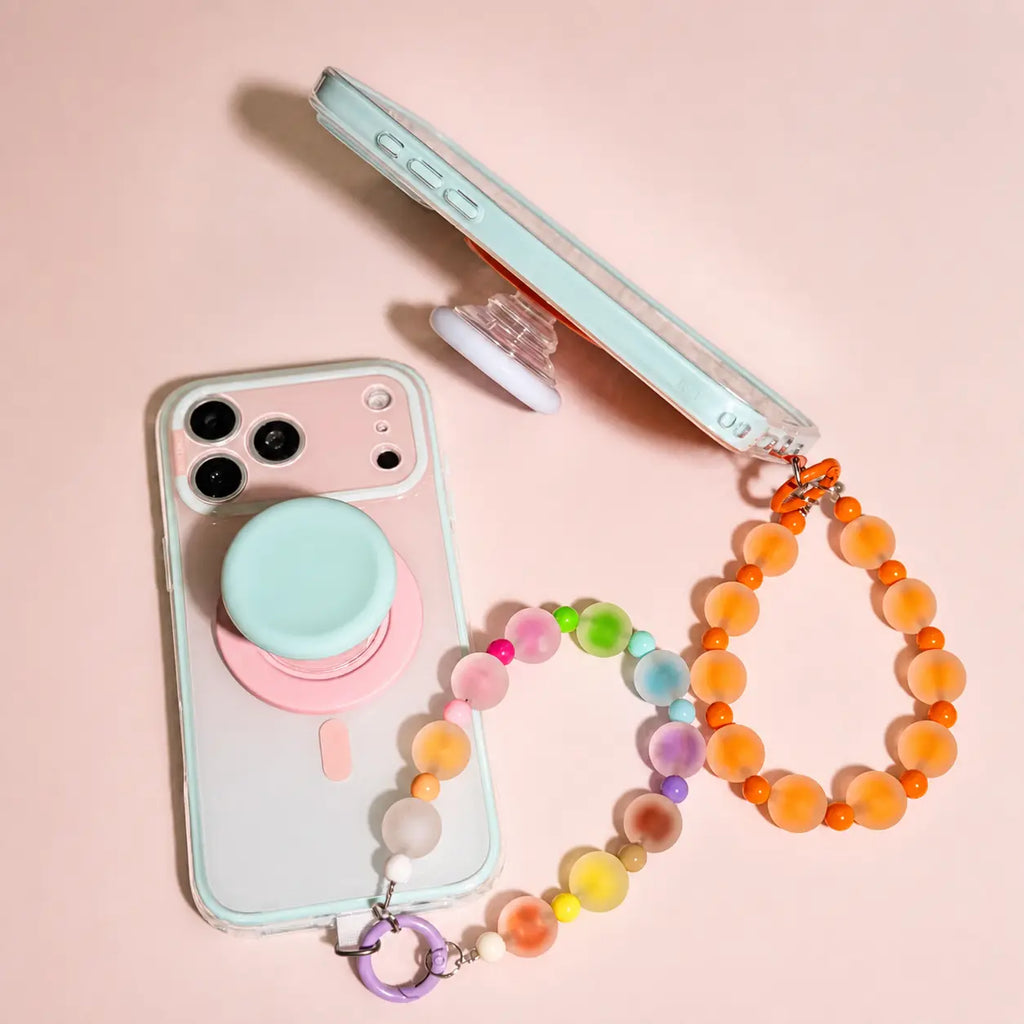 HISTORYOO Magnetic Pop Socket Airbag Grip Stand Case for iPhone 17 Pro Max 16 15 Pro 14 MagSafe Wireless Charging Summer Macaron Dopamine Gradient Color-blocking Candy Soft TPU Shockproof Luxury Cute Trendy Protective Internal Anti-Collision Strip Cover,,