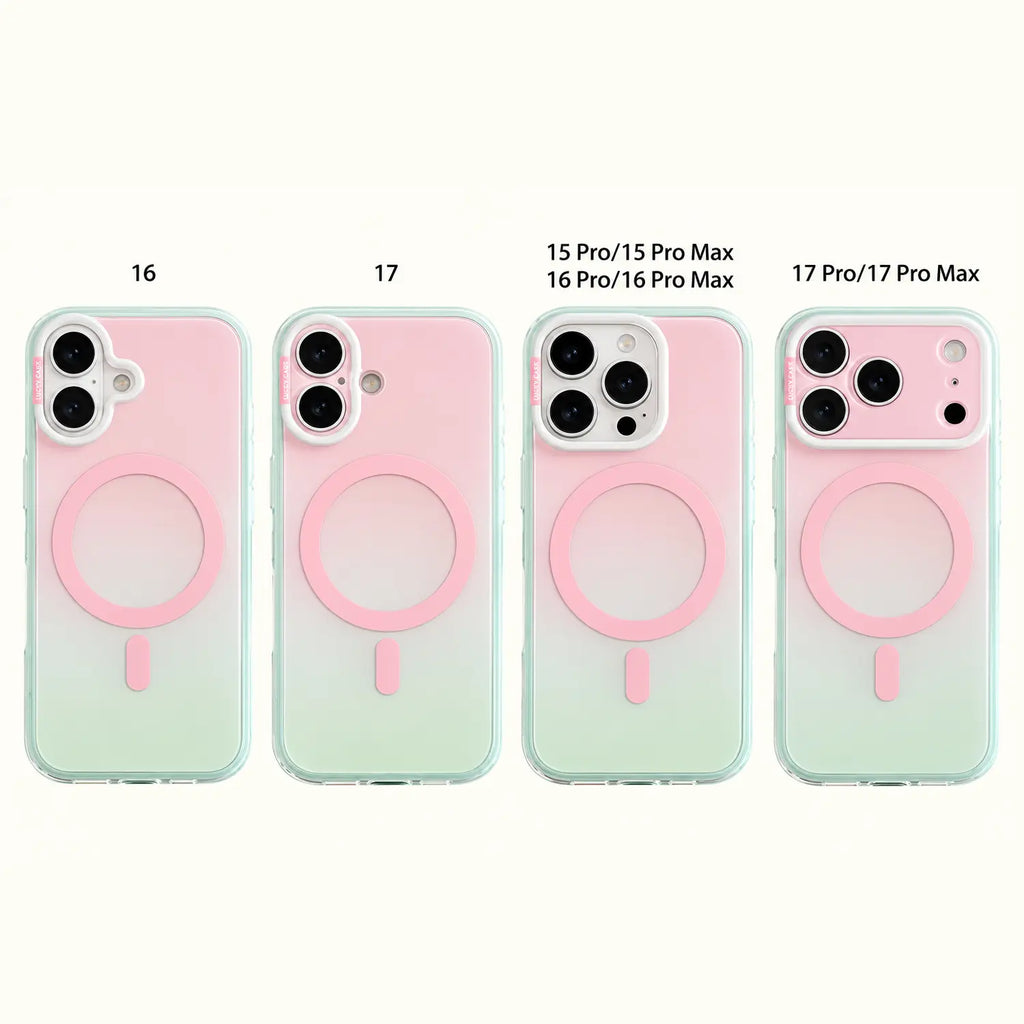 HISTORYOO Magnetic Pop Socket Airbag Grip Stand Case for iPhone 17 Pro Max 16 15 Pro 14 MagSafe Wireless Charging Summer Macaron Dopamine Gradient Color-blocking Candy Soft TPU Shockproof Luxury Cute Trendy Protective Internal Anti-Collision Strip Cover,,