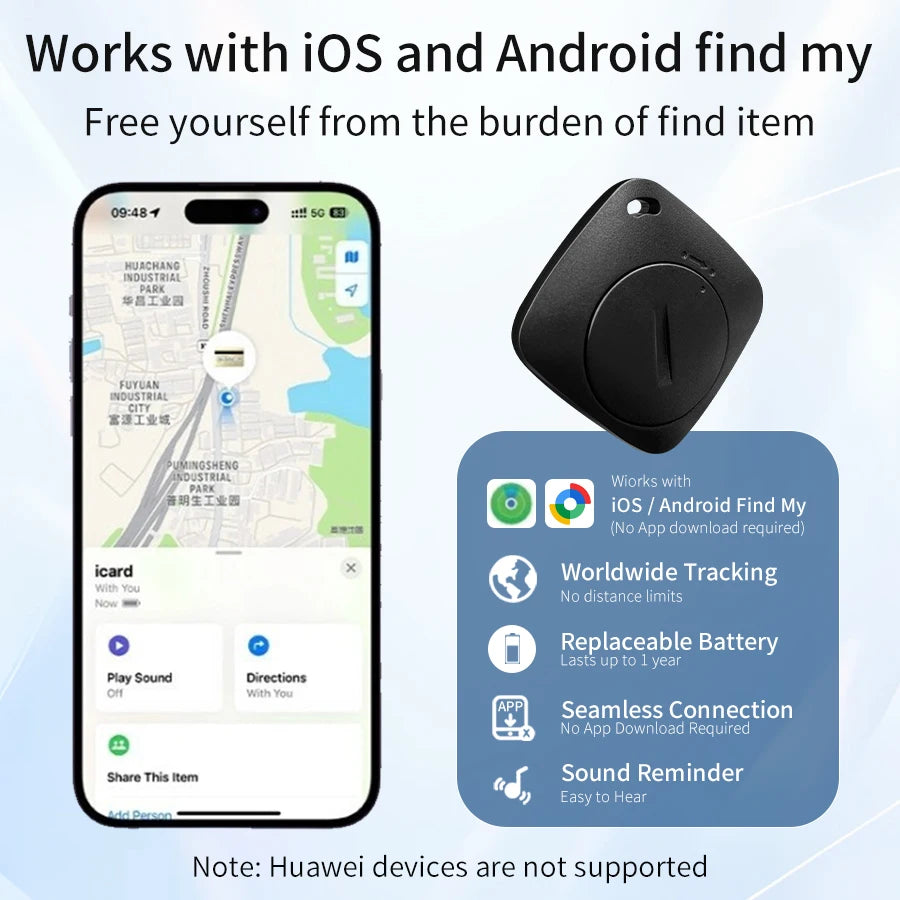 Bluetooth GPS Tracking Device for IOS and Android Find My App Kids Pets Dog Cat Car Anti-Lost Tag Item Locator Positioner