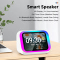 AI Smart Speaker with Bluetooth Call Voice Assistant Alarm Clock Weather Display Night Light Music Story Player For Perfect Gift