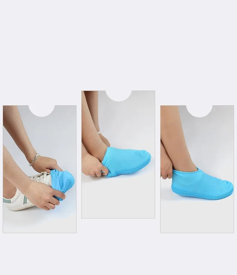 Waterproof Shoe Covers Non-Slip Rubber Overshoes For Rainy Days Reusable Boot Protectors M/L Wet Weather Accessories