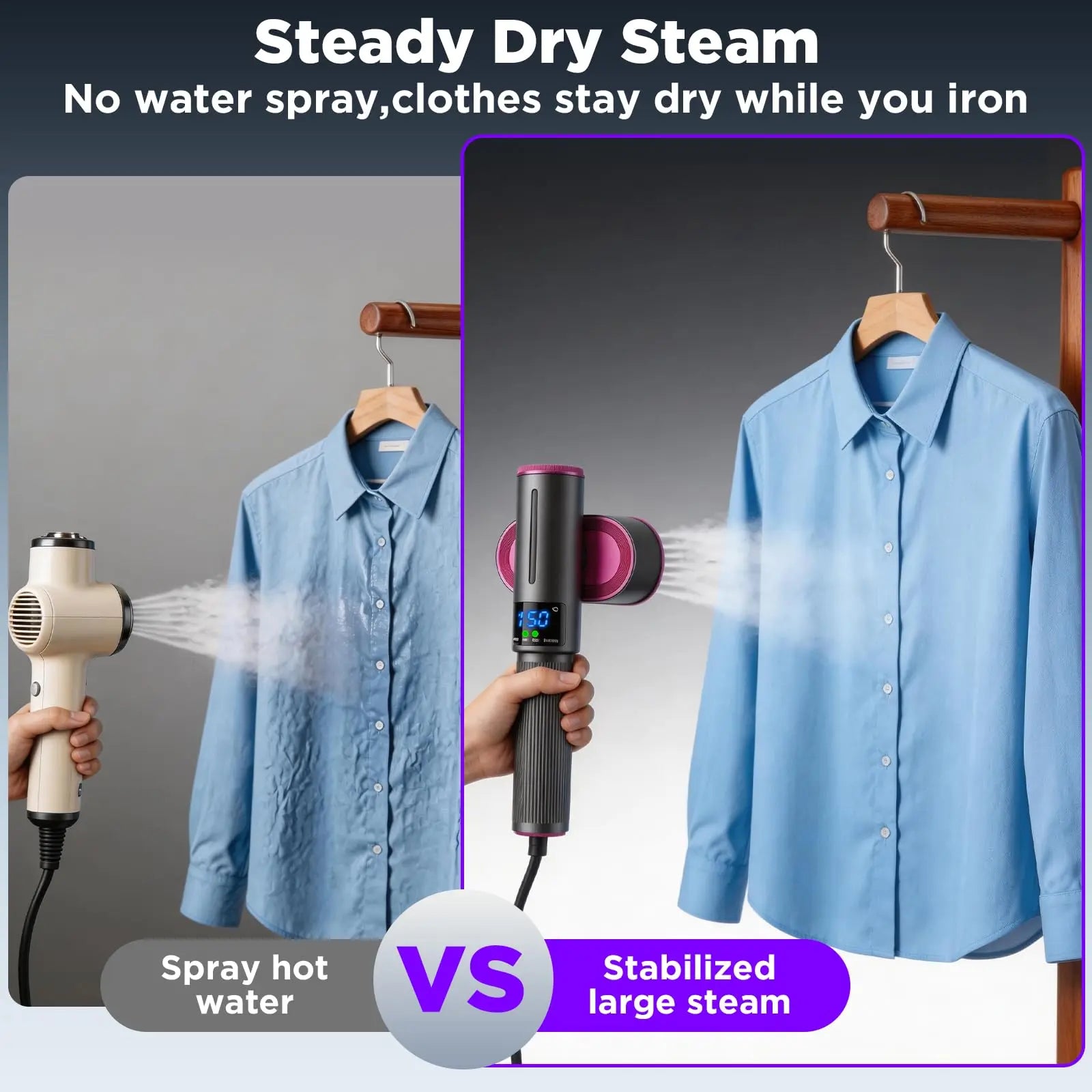 Handheld Steam Iron Garment Steamer Portable Mini for Clothes Fast Heating Travel Garment Fabric Press Machine with Home