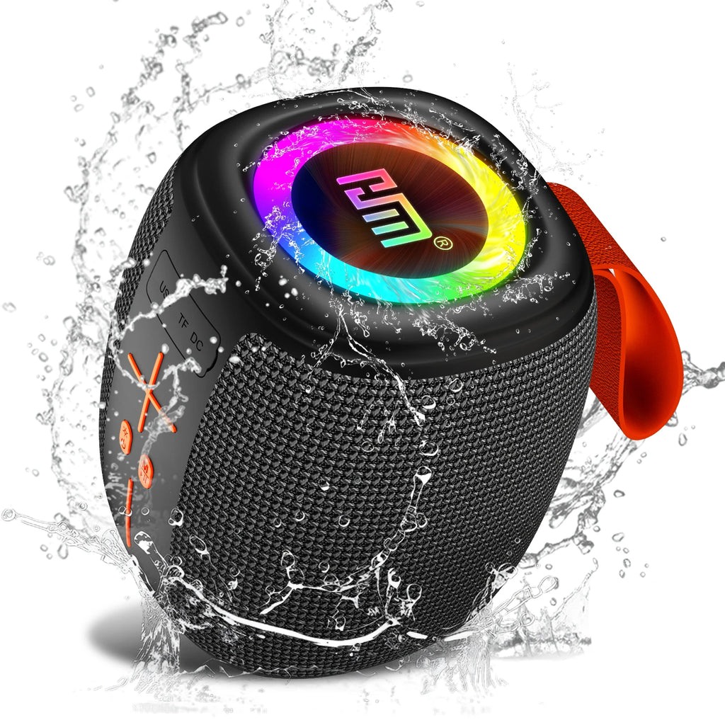 Portable Bluetooth Speaker with Lights, Powerful Crystal Clear Sound, IPX4 Waterproof, All Day Playtime, BT5.3, TWS Paring,