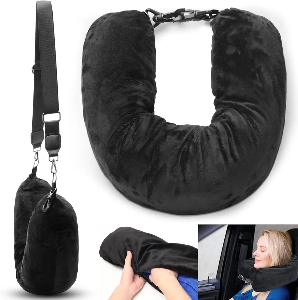 Travel Neck Pillow Stuffable With Clothes Stuffable Neck Pillows Airplanes Multifunctional No Filler Portable Travel Equipped