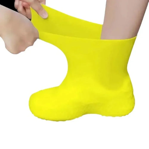 1 Pair Latex Waterproof Shoe Covers Lip-Resistant Rubber Rain Boot Rain Gear Overshoes Accessories for Outdoor Rainy Day