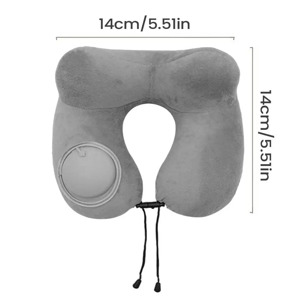 Travel Neck Pillow  Inflatable U Shape Neck Support Pillow Plush Sleeper for Travel Sleeping Napping Bedroom Airplane Office