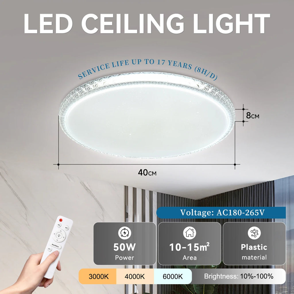 Smart Led Ceiling Light with Remote Control 3 Colors Dimmable Ceiling Lights Ultrathin Panel Lamps Bedroom Kitchen Ceiling Lamp