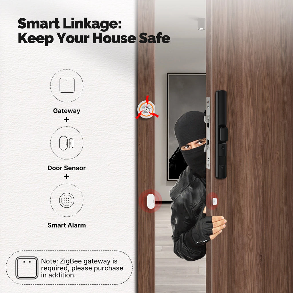 MOES Tuya ZigBee Smart Door Window Sensor with Light Detection Wireless Magnetic Contact Alarm App Open Close Alert Security