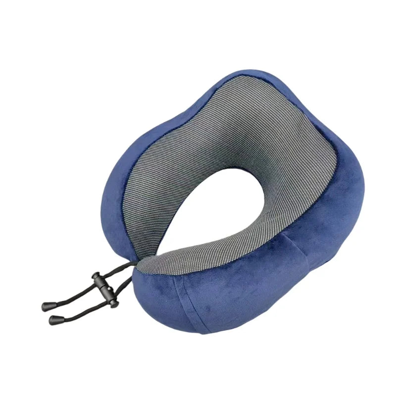 Travel Neck Pillow Memory Foam U-shaped Pillow Travel Neck Support Portable Adjustable Soft Noon Break Sleep Pillows Healthcare