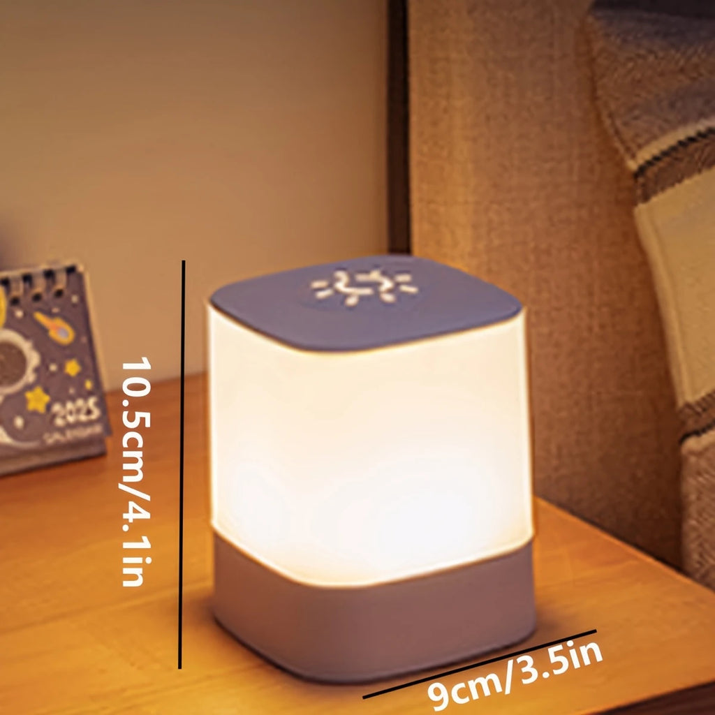 Smart LED Night Light with Clock -USB Rechargeable/Plug-in Night Light, Long Press to Adjust Brightness, Eye-Friendly Soft Light