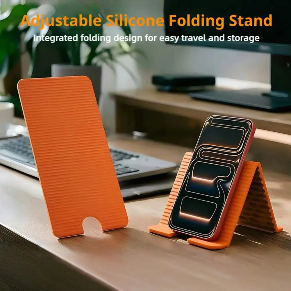 Flexible Foldable Silicone Phone Holder For IPhone IPad Laptop Tablet Portable Adjustable Multi-Angle Desktop Stand Home Office