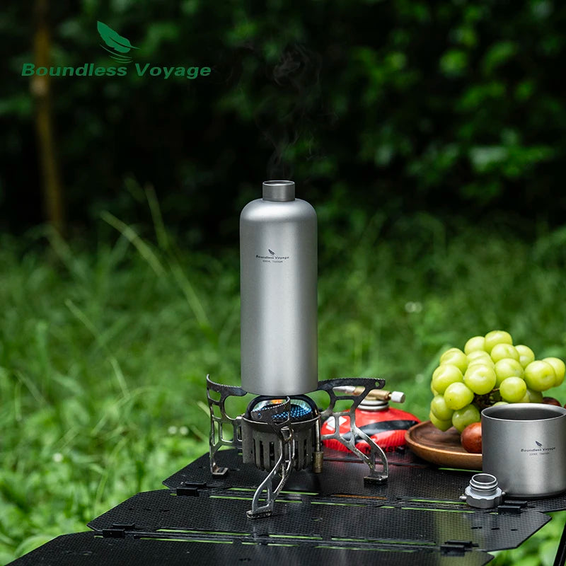 Boundless Voyage Titanium Water Bottle 600ml Drinkware for Hiking, Camping, Travel & Everyday Use Ti3009D