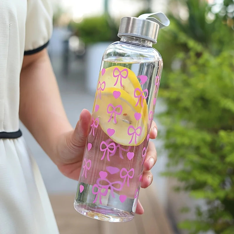 18.6 oz floral print sports water bottle, portable, leak-proof, and insulated, perfect for travel and outdoor activities.