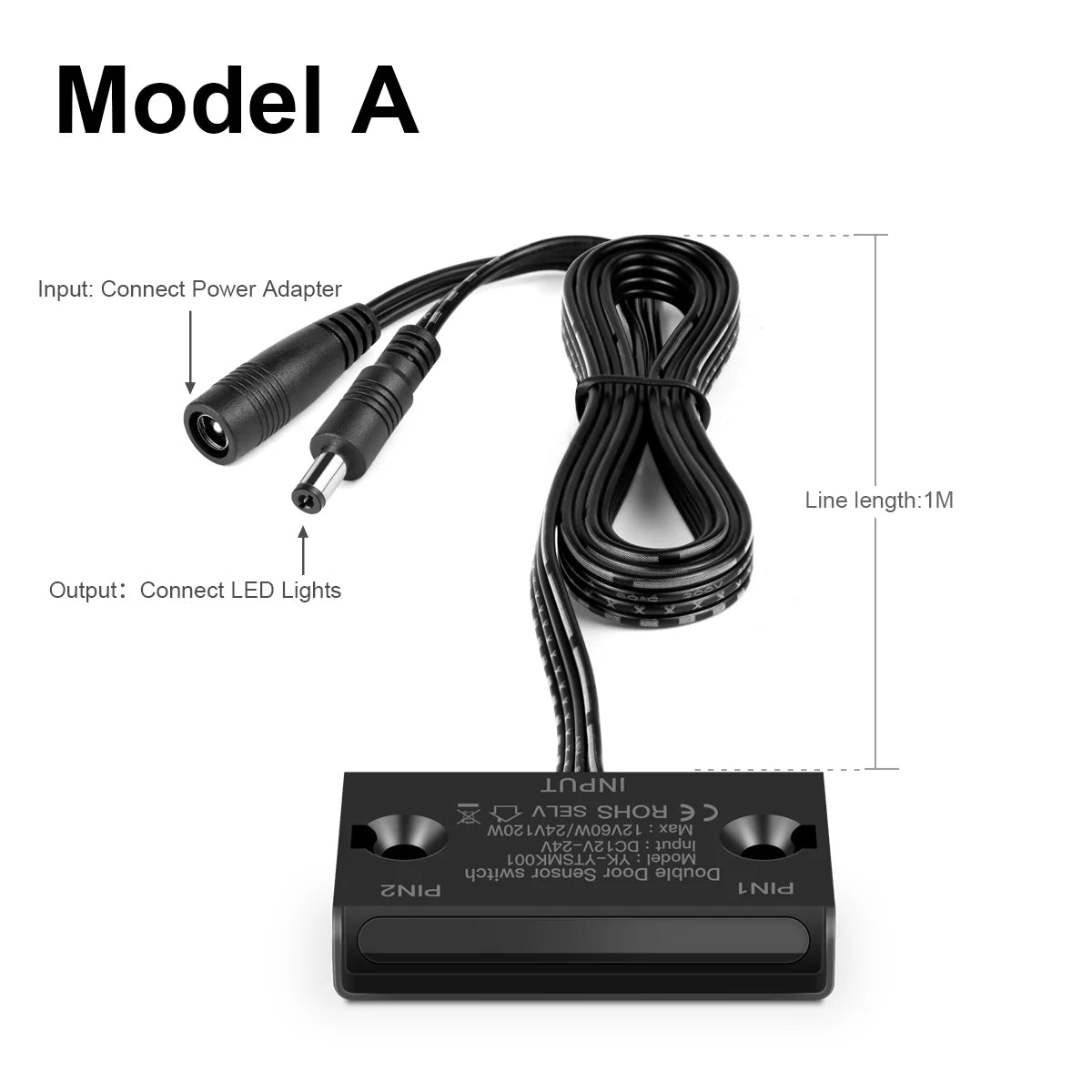 Smart Door Open/Close Sensor Switch Sensitive DC12V-24V Double Side Induction For Home Appliances LED Lights Cabinet Showcase