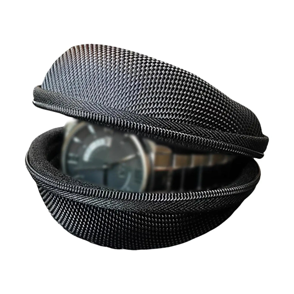 Travel Single Watch Case Box Black Cushioned Interior Multipurpose Accessories Soft Velvet with Zipper Smart Watches Pouch