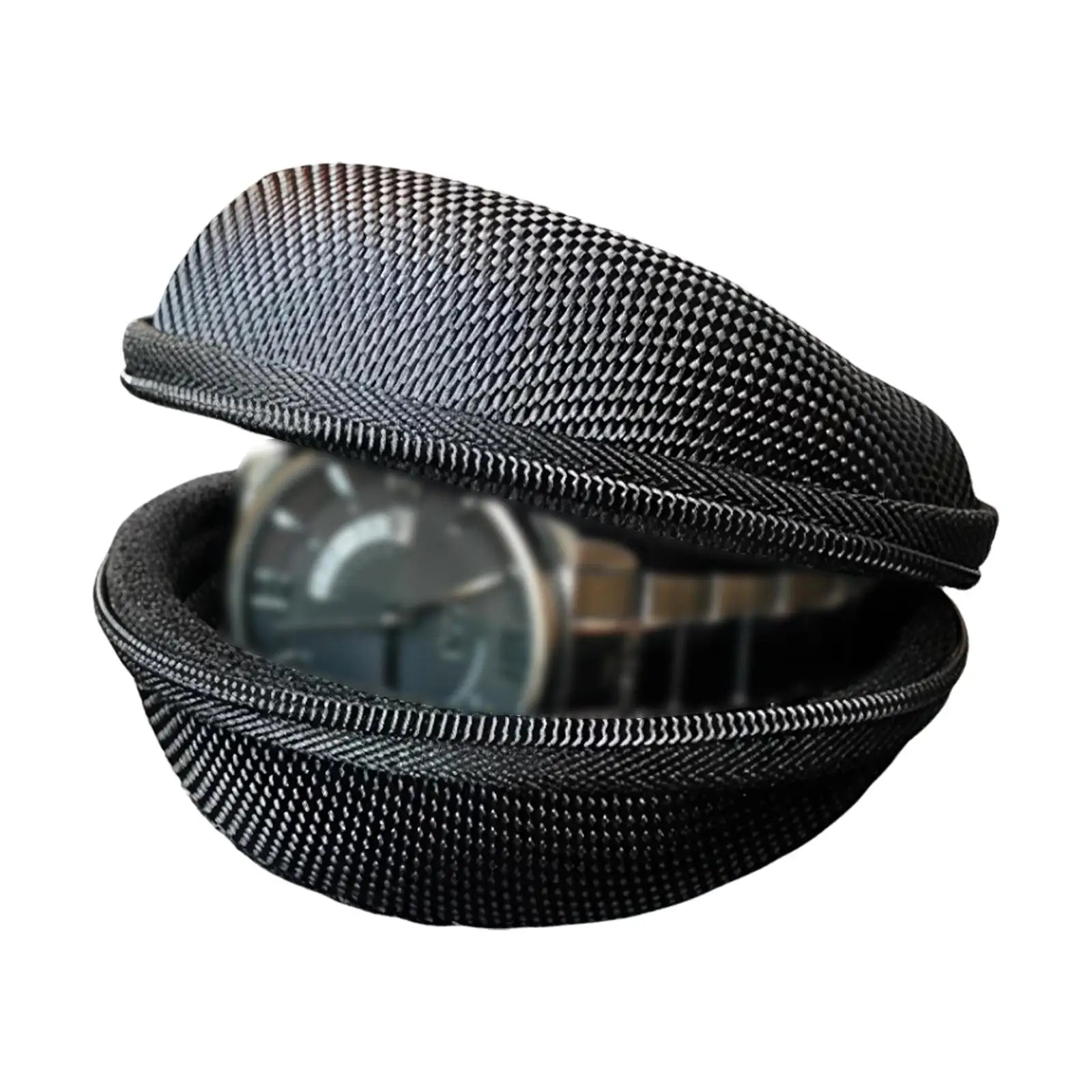 Travel Single Watch Case Box Black Cushioned Interior Multipurpose Accessories Soft Velvet with Zipper Smart Watches Pouch