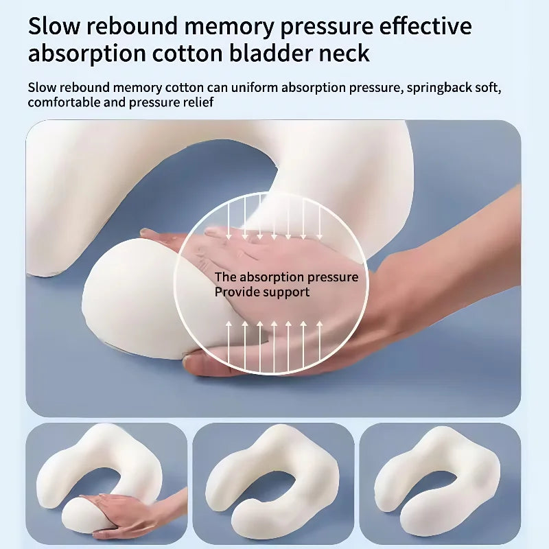 Travel Neck Pillow Memory Foam U-shaped Pillow Travel Neck Support Portable Adjustable Soft Noon Break Sleep Pillows Healthcare