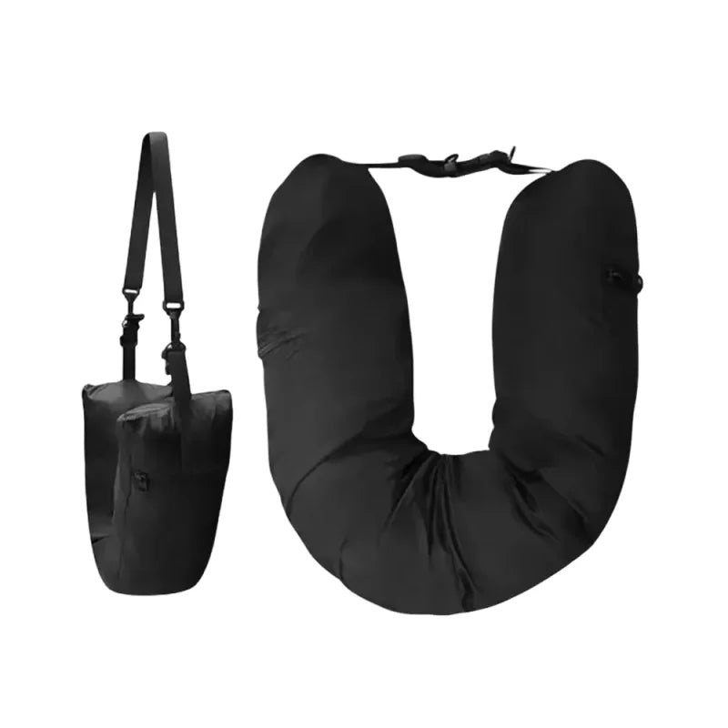 Travel Neck Pillow – Comes With an Adjustable Soft Wool Cover Can Be Stuffed With Clothes for Added Comfort