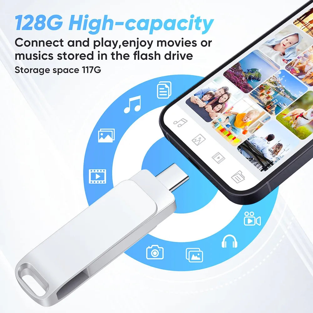 Type C USB 3.0 Flash Drvie 32GB 64GB Pendrive 128GB 256GB 512GB Memory stick 1tb 2tb u disk for smartphone pad