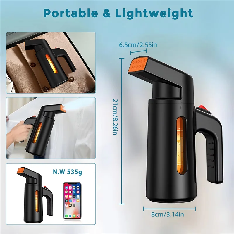 ABHI-Portable Garment Steamer 180Ml Capacity,Strong Steam Penetration Handheld Clothes Steamer EU Plug