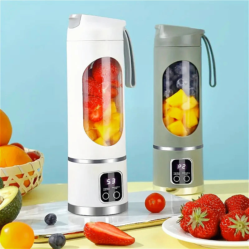 Portable Electric Blender 450ml 10 Blades USB Rechargeable Juicer Cup Built-in Lithium Battery Travel Smoothie Maker Мини портат