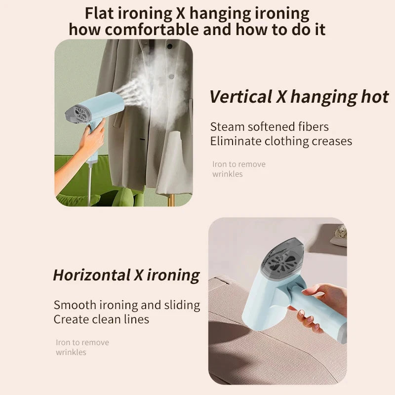 Handheld Garment Steamer 1300W Portable Steam Iron Powerful Fast Wrinkle Remover Travel Steamer Ironing for All Fabrics Clothe ﻿