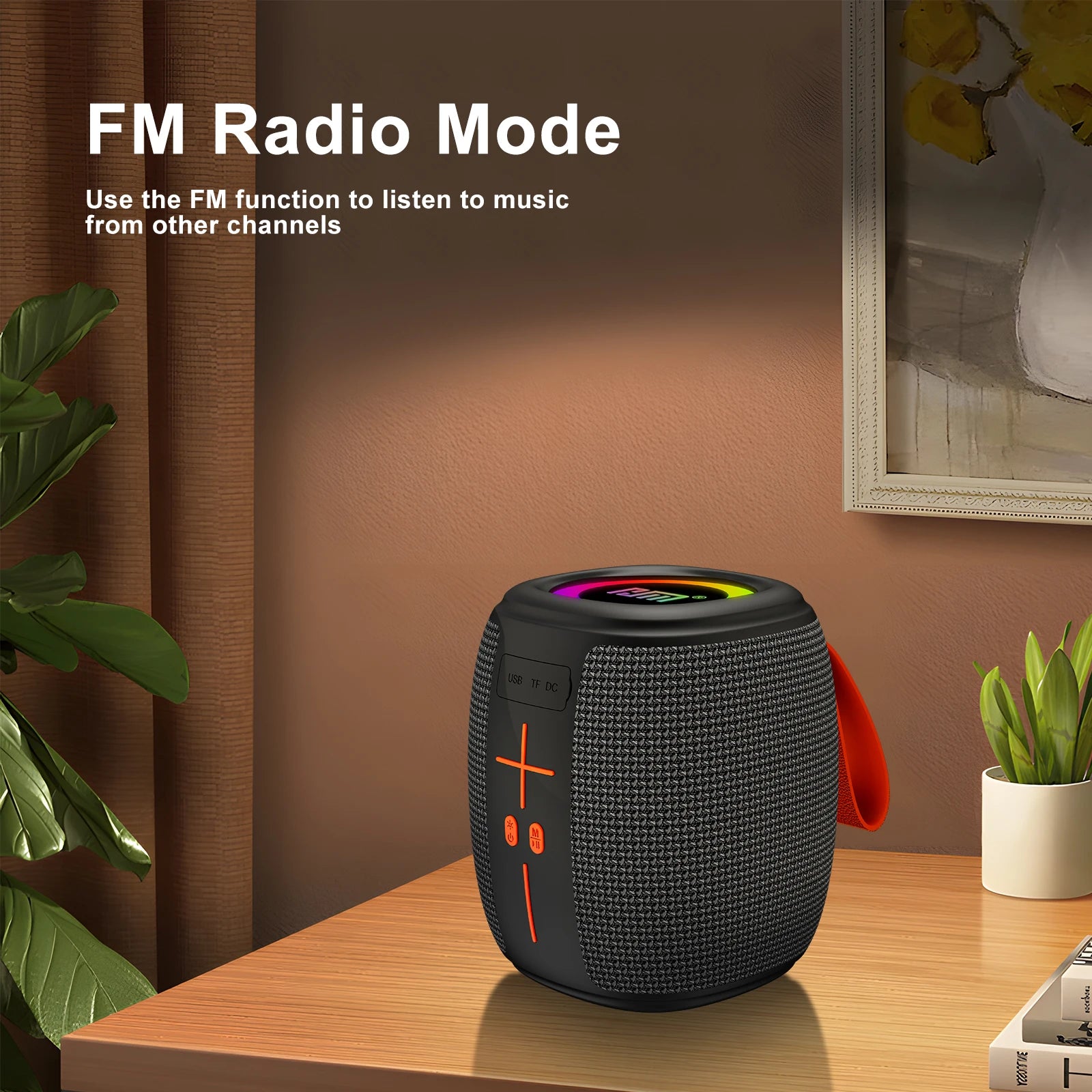 Portable Bluetooth Speaker with Lights, Powerful Crystal Clear Sound, IPX4 Waterproof, All Day Playtime, BT5.3, TWS Paring,