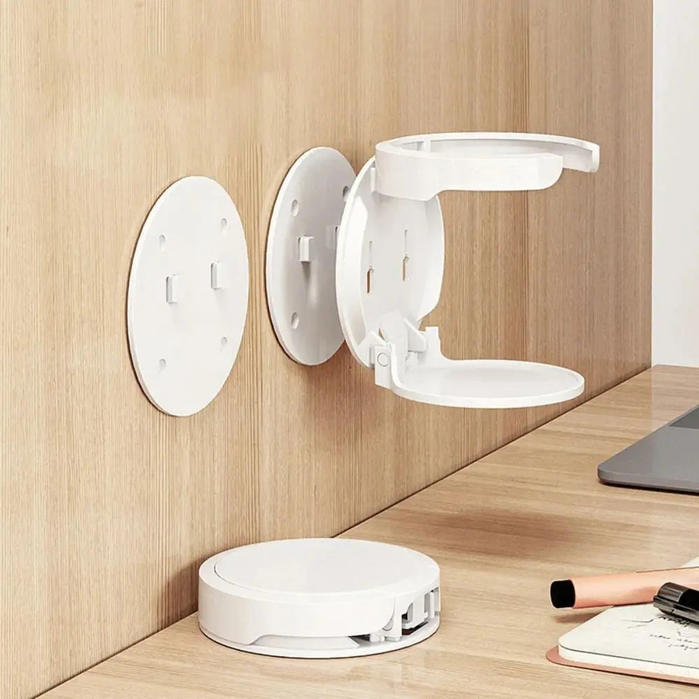 Portable Durable Wall-Mounted Round Cup Holder Foldable Self-Adhesive Drink Holder Multipurpose Space-Saving Wall Bottle Rack