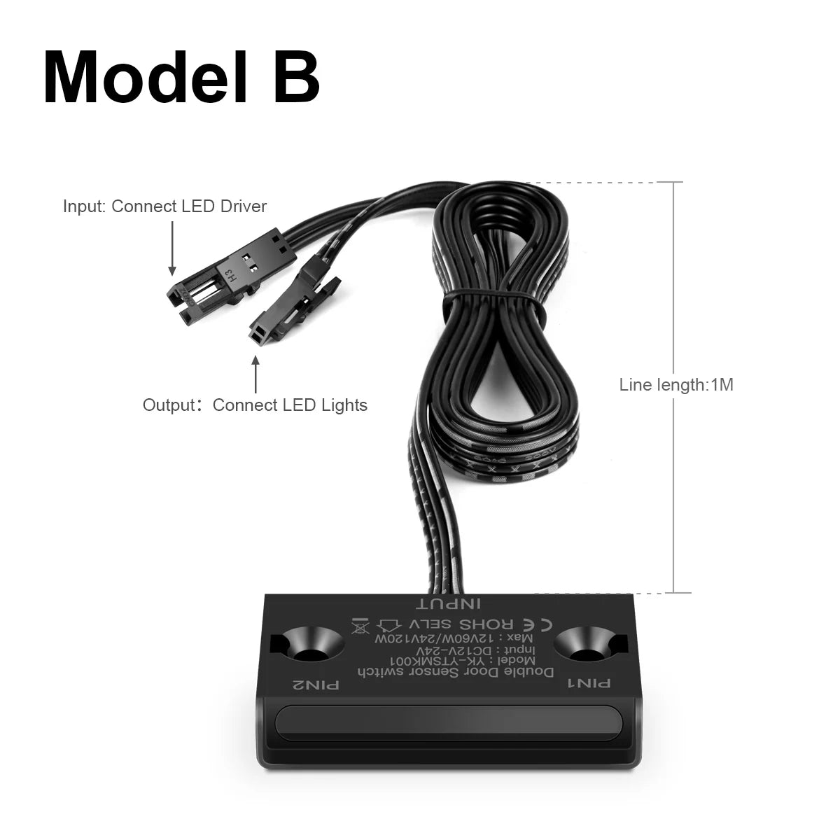 Smart Door Open/Close Sensor Switch Sensitive DC12V-24V Double Side Induction For Home Appliances LED Lights Cabinet Showcase