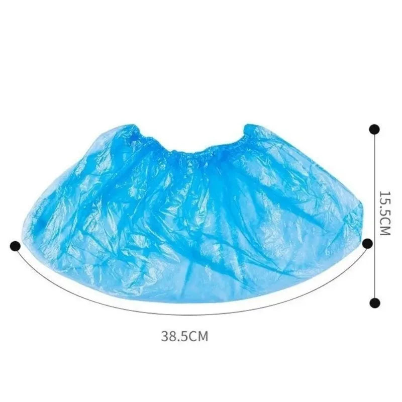 100 PCS Disposable Waterproof Shoe Covers Plastic Non Slip Foot Protectors Indoor Outdoor PE Padded Boot Covers