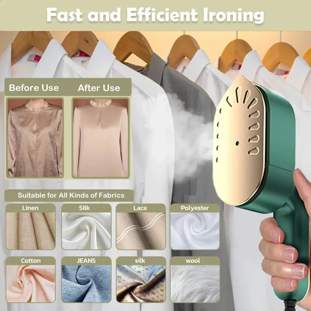 Portable Handheld Garment Steamer Iron Mini Steam Cleaner Electric Hanging Fabric Steamer Mite Removal Steam Generator for Home