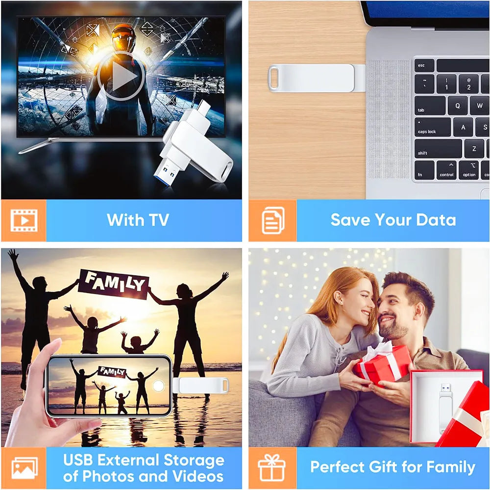 Type C USB 3.0 Flash Drvie 32GB 64GB Pendrive 128GB 256GB 512GB Memory stick 1tb 2tb u disk for smartphone pad