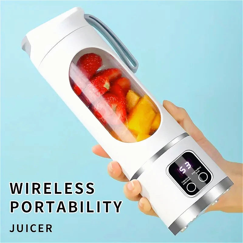 Portable Electric Blender 450ml 10 Blades USB Rechargeable Juicer Cup Built-in Lithium Battery Travel Smoothie Maker Мини портат