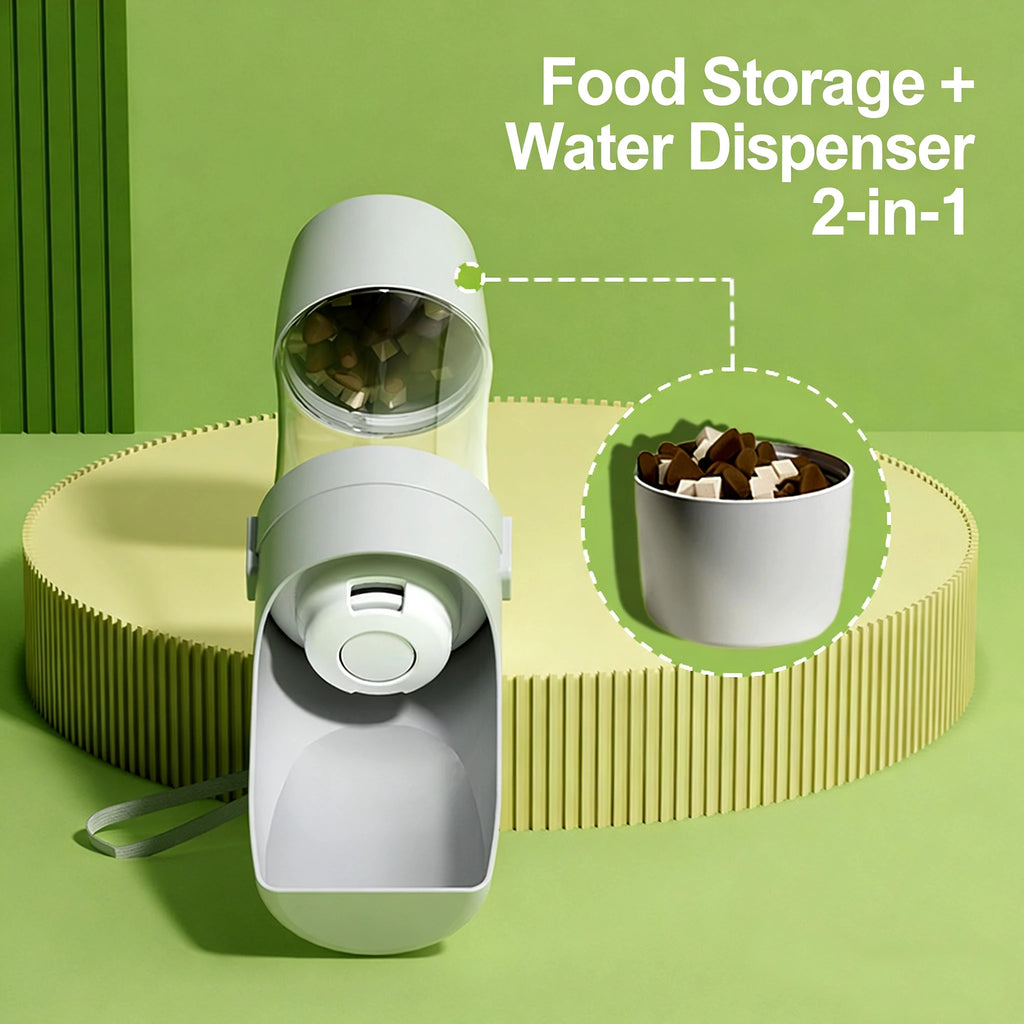 Portable Dog Cat Water Bottle with Storage Food and Water Container for Puppy Pets dogs Feeder Bowl Outdoor Travel Pet supplies
