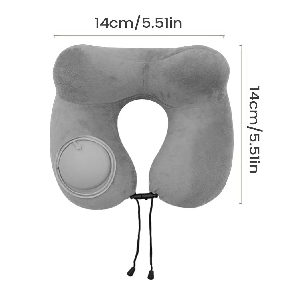 Travel Neck Pillow  Inflatable U Shape Neck Support Pillow Plush Sleeper for Travel Sleeping Napping Bedroom Airplane Office