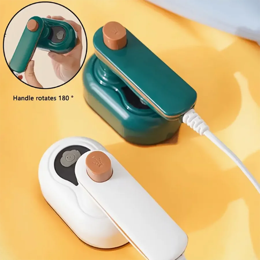 Mini Portable Steam Iron | 180° Rotatable Handle | Travel Garment Steamer for Home & Dorm