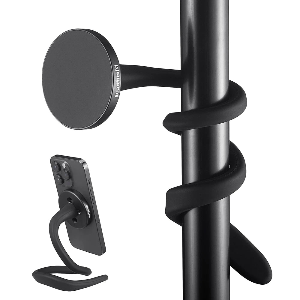 Flexible Gooseneck Phone Holder for iPhone Magsafe, Long Arm Gym Magnetic Phone Holder for Treadmill Peloton, Fitness Home Gym