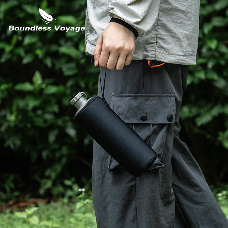 Boundless Voyage Titanium Water Bottle 600ml Drinkware for Hiking, Camping, Travel & Everyday Use Ti3009D