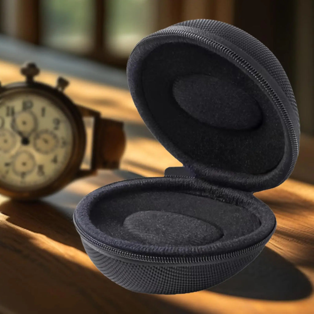 Travel Single Watch Case Box Black Cushioned Interior Multipurpose Accessories Soft Velvet with Zipper Smart Watches Pouch