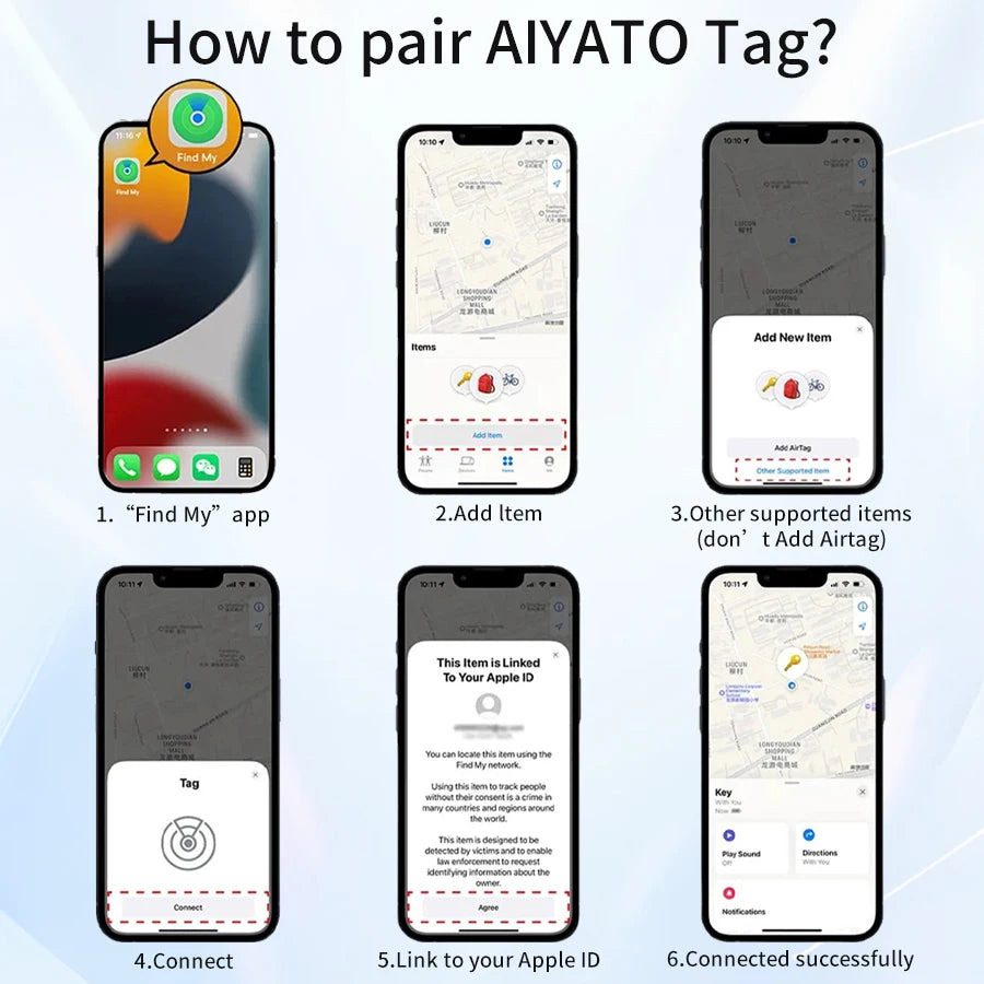 Bluetooth GPS Tracking Device for IOS and Android Find My App Kids Pets Dog Cat Car Anti-Lost Tag Item Locator Positioner