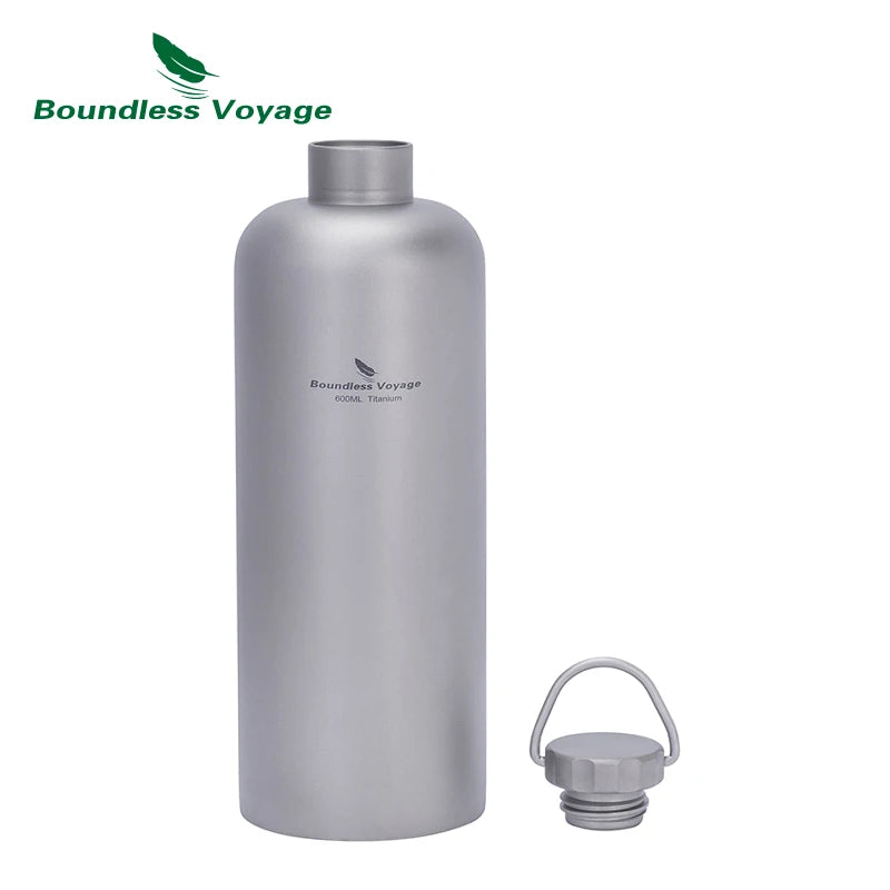 Boundless Voyage Titanium Water Bottle 600ml Drinkware for Hiking, Camping, Travel & Everyday Use Ti3009D