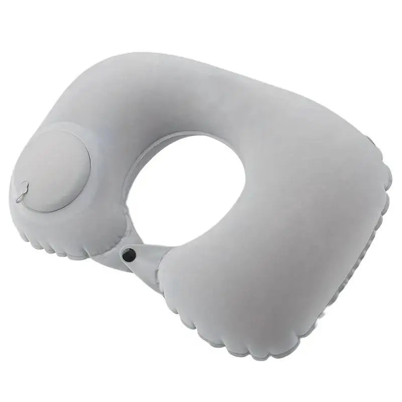 Portable Self-Inflatable U-Shaped Neck Pillow Foldable Washable Travel Neck Support Pillow Lightweight Compact Storage Pillow fo