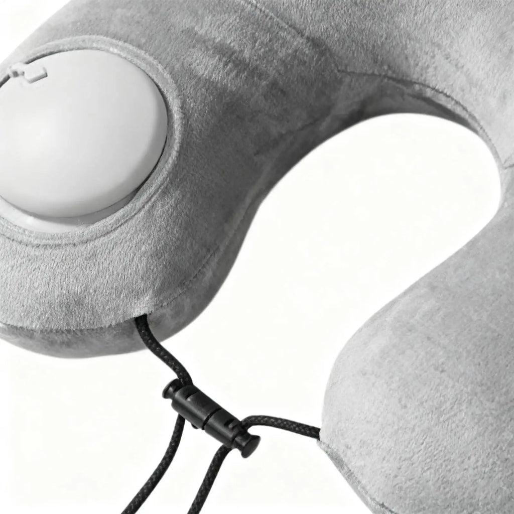 Travel Neck Pillow  Inflatable U Shape Neck Support Pillow Plush Sleeper for Travel Sleeping Napping Bedroom Airplane Office