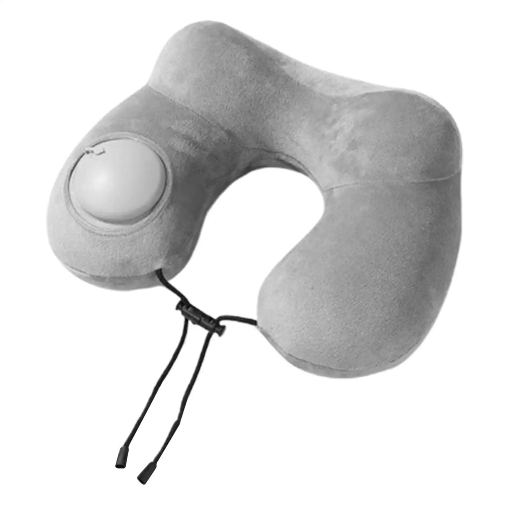 Travel Neck Pillow  Inflatable U Shape Neck Support Pillow Plush Sleeper for Travel Sleeping Napping Bedroom Airplane Office