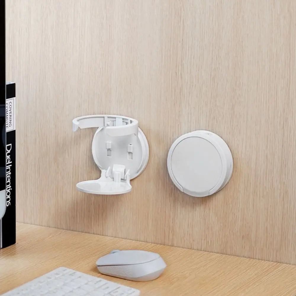 Portable Durable Wall-Mounted Round Cup Holder Foldable Self-Adhesive Drink Holder Multipurpose Space-Saving Wall Bottle Rack