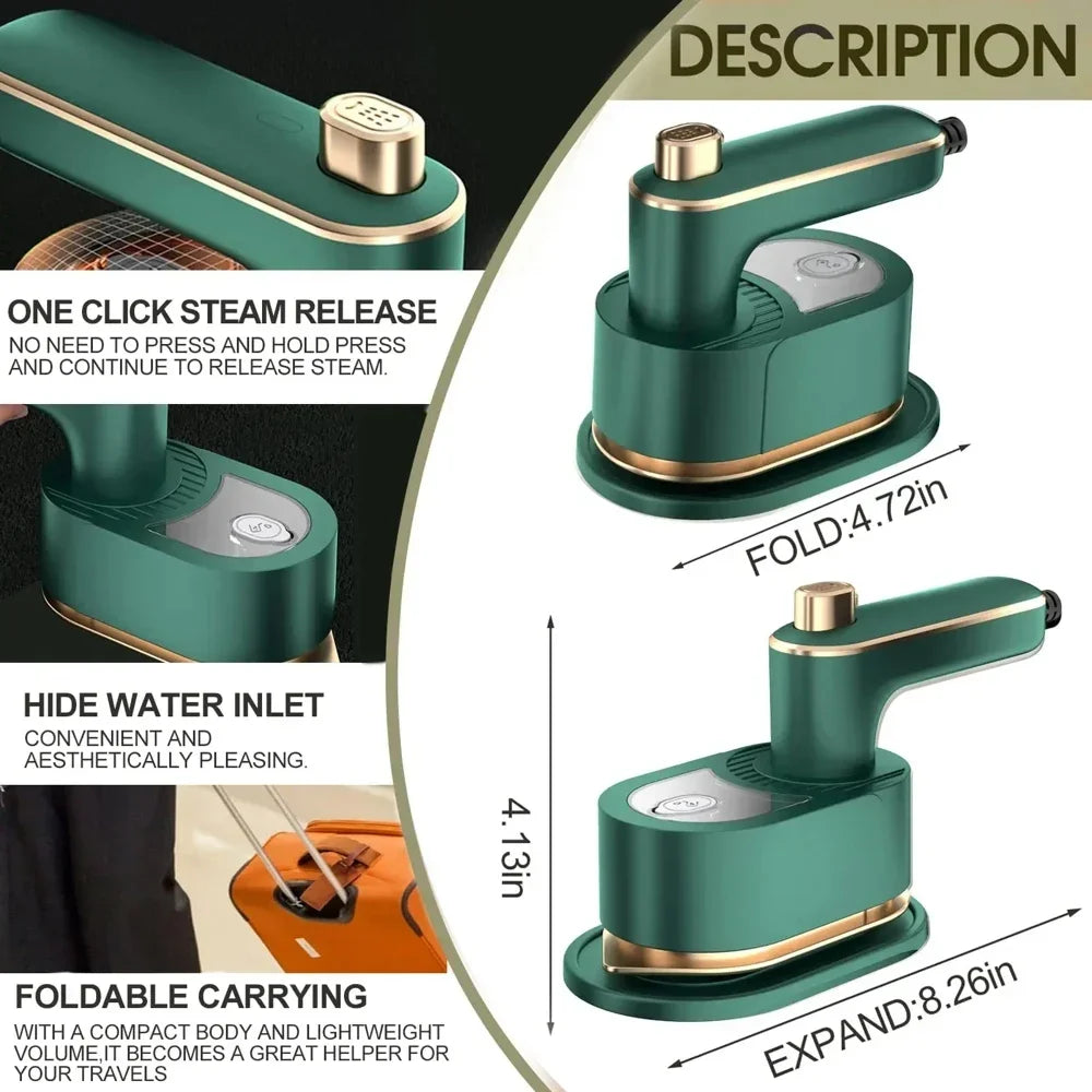Portable Handheld Garment Steamer Iron Mini Steam Cleaner Electric Hanging Fabric Steamer Mite Removal Steam Generator for Home