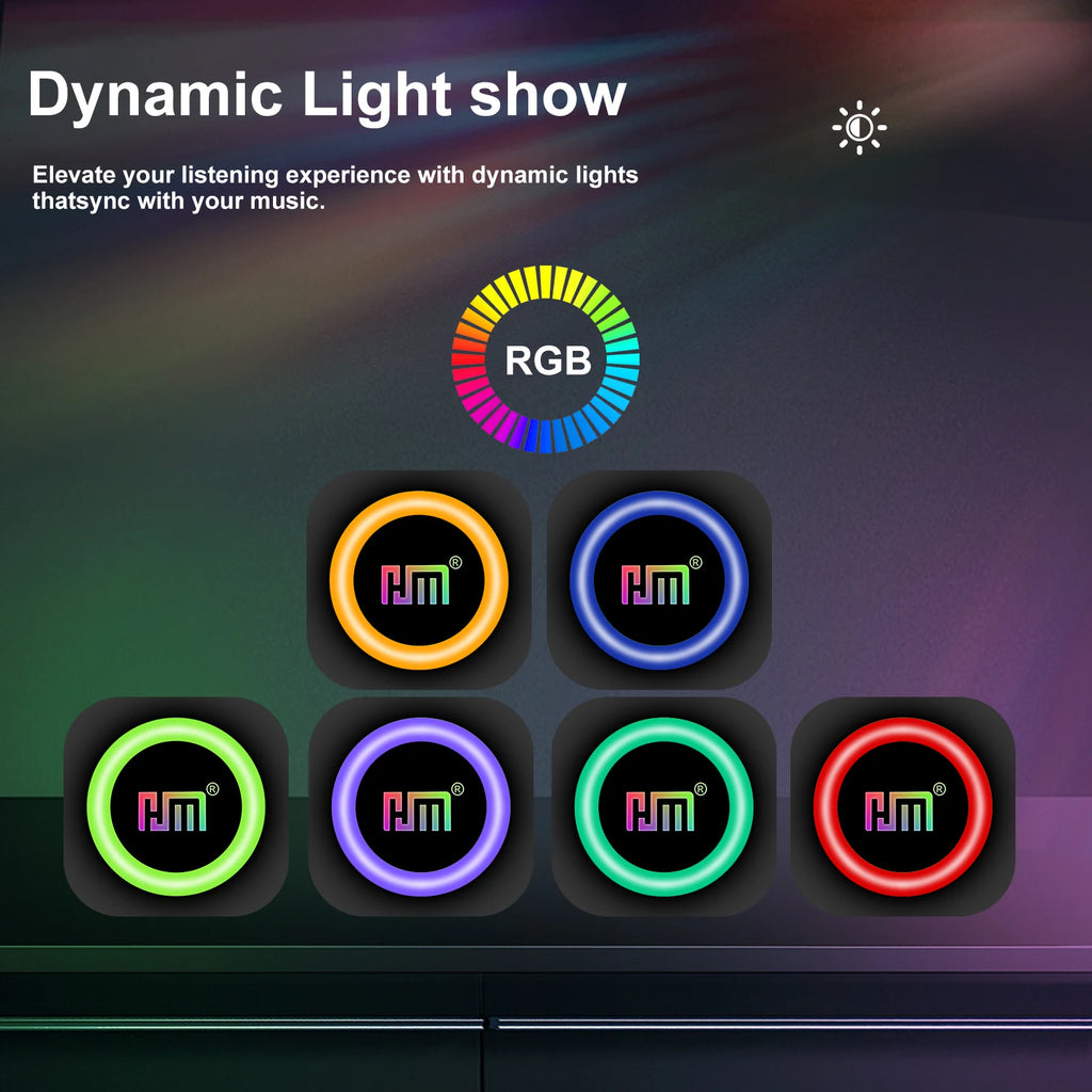 Portable Bluetooth Speaker with Lights, Powerful Crystal Clear Sound, IPX4 Waterproof, All Day Playtime, BT5.3, TWS Paring,