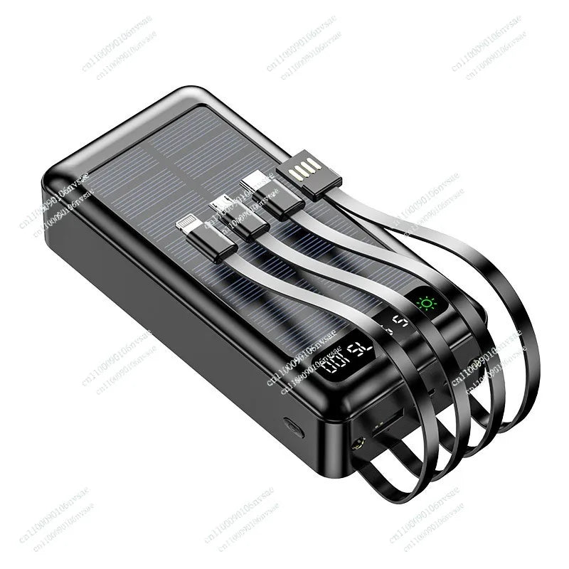 Solar power bank large capacity 5000 mAh fast charging with its own line mobile power