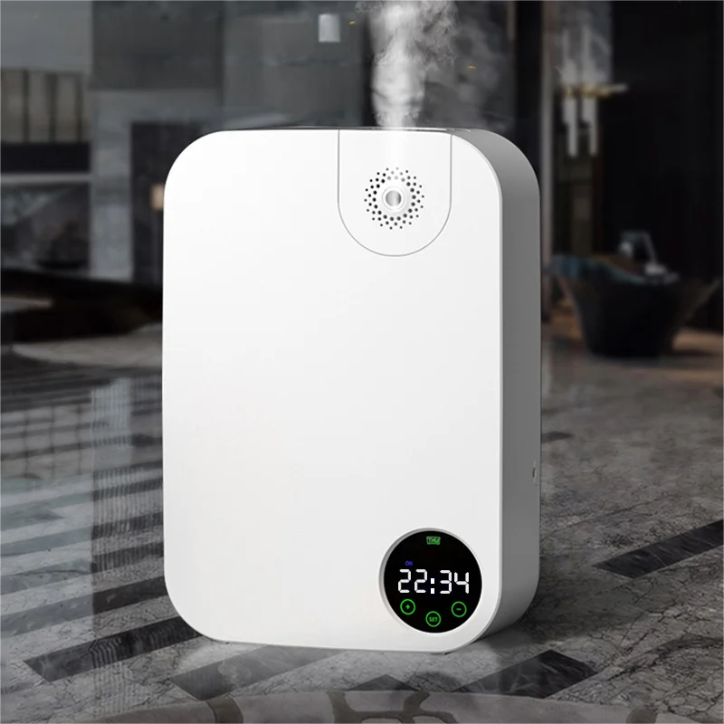 Smart 12V Waterless Aroma Diffuser Touch Screen Scent Machine Timer Automatic Wall Mounted Essential Oil Nebulizer for Home